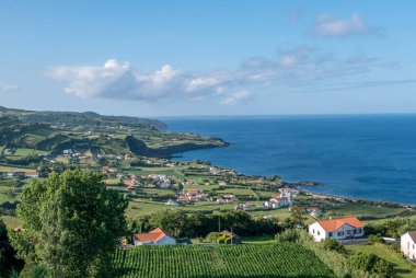 Azores takımadalarında yürüyün. Faial Adası 'nın keşfi, Azores. Portekiz. Avrupa.
