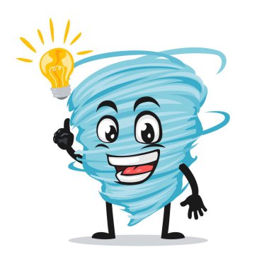 Kasırga maskotu veya karakterinin vektör illüstrasyonu