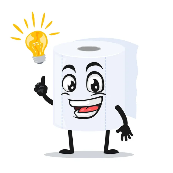 Illustration Vectorielle Rouleau Papier Toilette Mascotte Personnage Idée — Image vectorielle