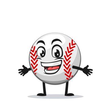 Beyzbol karakterinin veya açık el maskotunun vektör çizimi