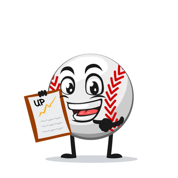 Vektor Illustration Baseball Tecken Eller Maskot Presentation Med Urklipp — Stock vektor