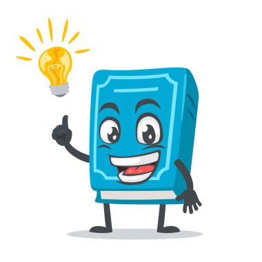 Kitap karakteri veya maskotunun vektör çizimi fikri