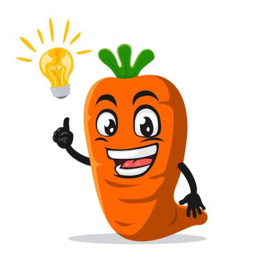 Havuç maskotu veya karakterinin vektör çizimi fikri var.