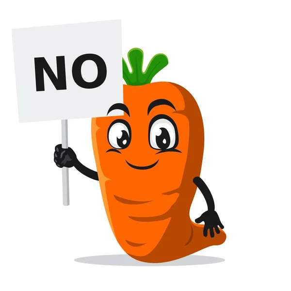 Vector Illustration Carrot Mascot Character Holding Sign Says — Stock Vector