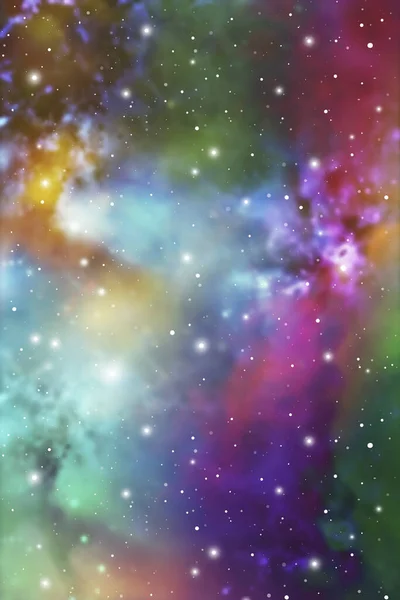 星相学神秘星系背景 外层空间 宇宙的矢量数字彩色图解 — 图库矢量图片