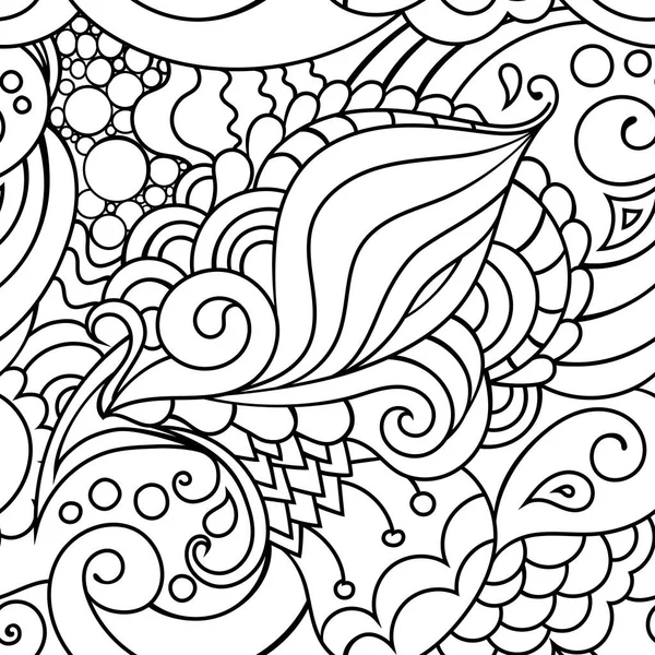 Zentangle Вдохновил Восточные Черно Белый Узор Каракулями Украшения — стоковый вектор
