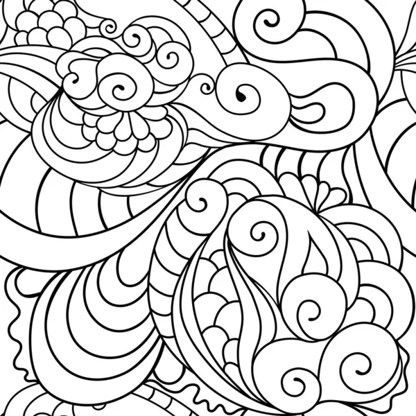 Zentangle Inspirou Padrão Oriental Preto Branco Com Ornamentos Doodle — Vetor de Stock