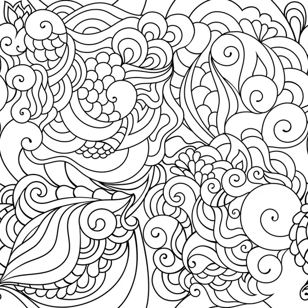 Zentangle Inspirou Padrão Oriental Preto Branco Com Ornamentos Doodle — Vetor de Stock