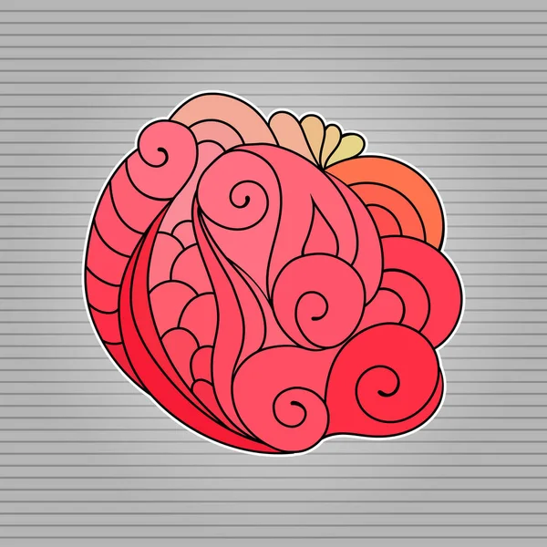 Красочный Рисунок Зонтичный Каракуль Эскиз Татуировки Этническая Племенная Волнистая Векторная — стоковый вектор