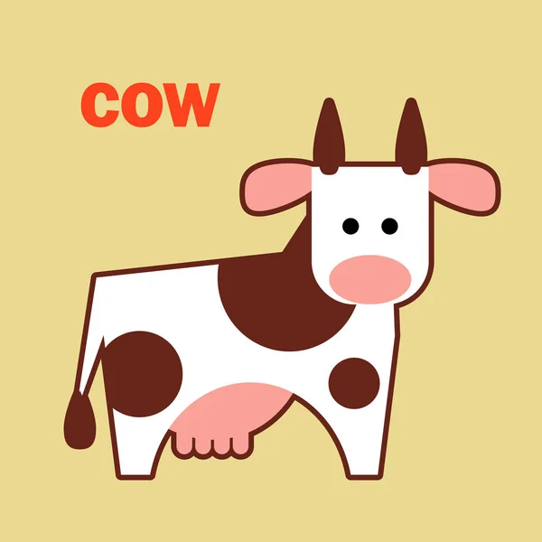 Farm animal Ko enkel — Stock vektor