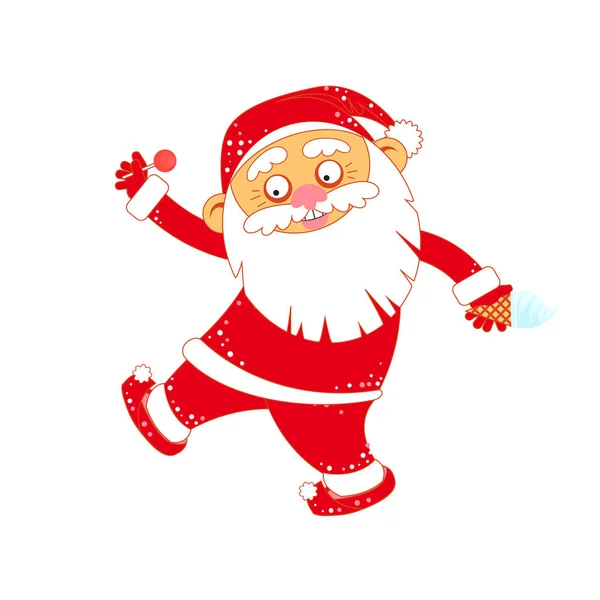 Navidad Santa Claus con helado y piruleta . — Vector de stock
