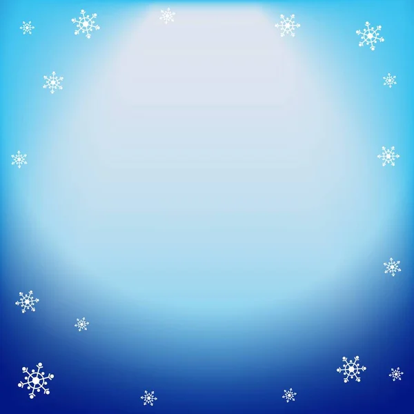 Efecto de luz azul vector de invierno, rayo proyector con halo brillante y copos de nieve — Archivo Imágenes Vectoriales