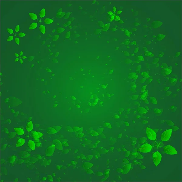 Абстрактний зелений літній фон з вихром листя — стоковий вектор