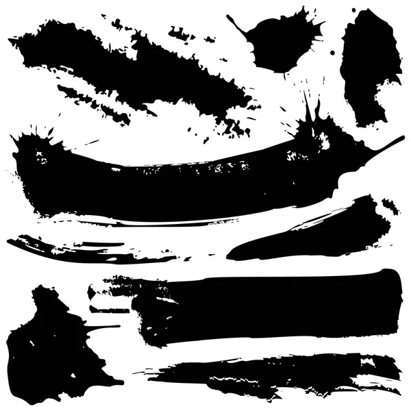 Set di bolle di inchiostro grunge nero - vettore . Illustrazione Stock