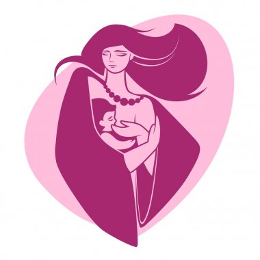 Vektör illüstrasyon. Anne ve bebek ile kavram