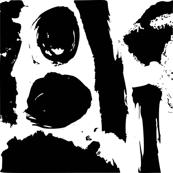 Set van zwarte grunge inkt blobs-vector. — Stockvector