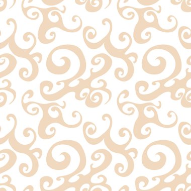 Kahverengi girdap ile vektör dikişsiz desen arka plan.