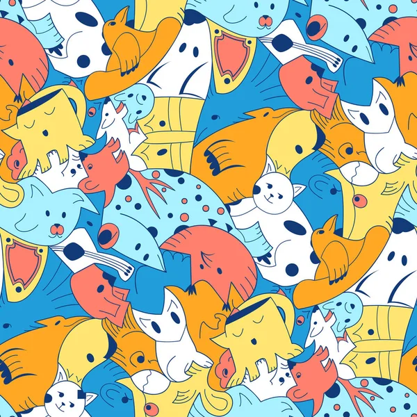 Cute monster party vector kids seamless pattern.