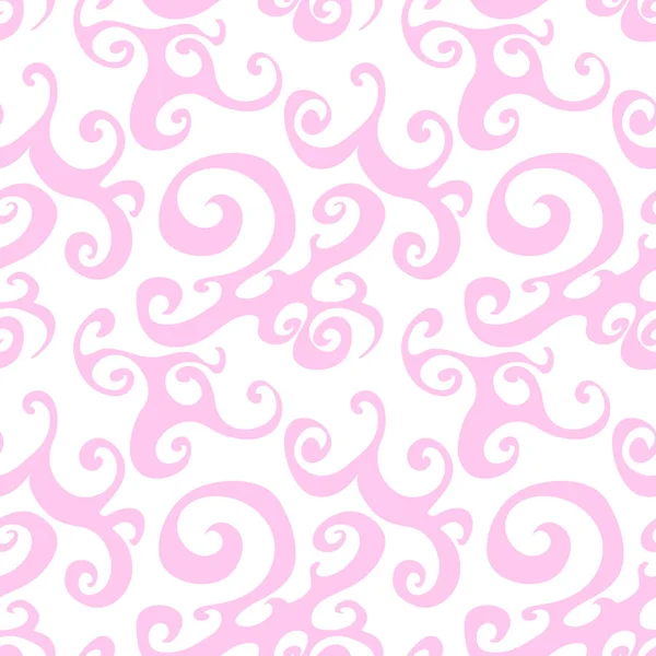 Vector seamless pattern background with pink swirl. — Stock Vector