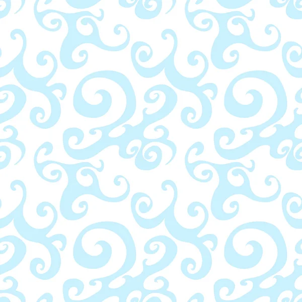 Vector seamless pattern background with blue swirl. — Stock Vector