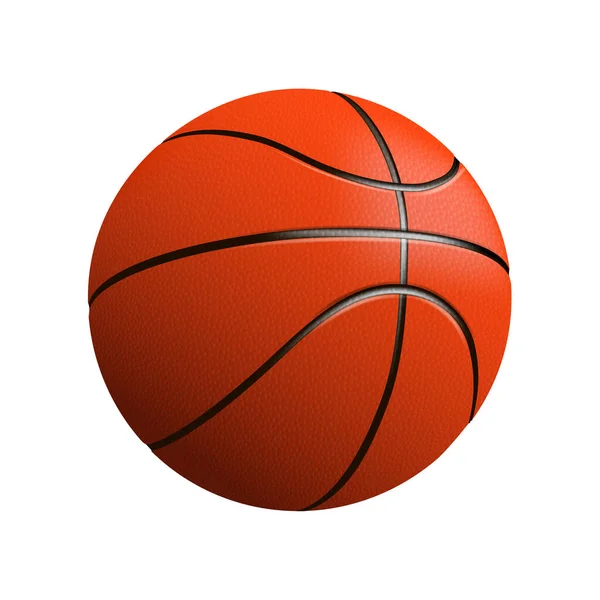 Basketballball Isoliert Auf Weißer Fotorealistischer Vektorillustration — Stockvektor
