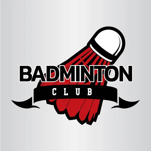 Logo Klubu Badminton Migawką Białym Tle — Wektor stockowy