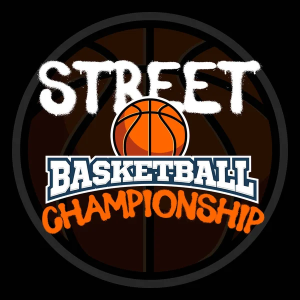 Street Basketball Stadtmeisterschaft Buntes Logo Graffiti Spray Stil — Stockvektor