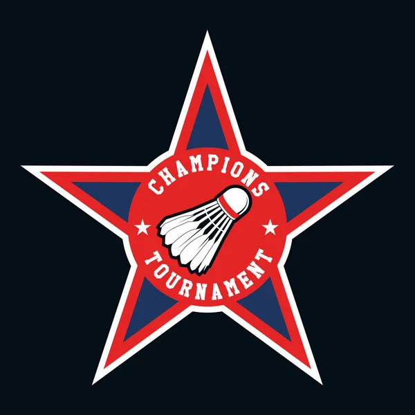 Badminton Star Sport Logo Design Illustration Vectorielle — Image vectorielle
