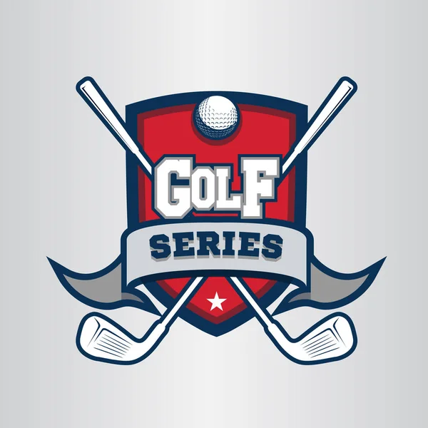 Logo Golf Emblema Iconos Plantilla Diseños Con Pelota Palos — Vector de stock