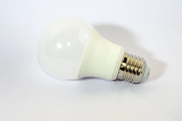 Led Lampe Weißer Hintergrund Technologien Ökologische Lampe Energieeffizienzkonzept Led Lampe Stockfoto