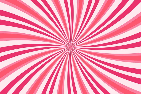 Çilek ve krema dokusuna sahip şeker desenli bir arka plan. Spiral pembe vektör tatlı girdap. Soyut radyal çizgi film lokum posteri.