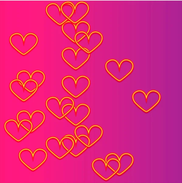 Bright heart. Neon sign. Retro neon heart sign on purple background. Design element for Happy Valentines Day. Ready for your design, greeting card, banner.  illustration.