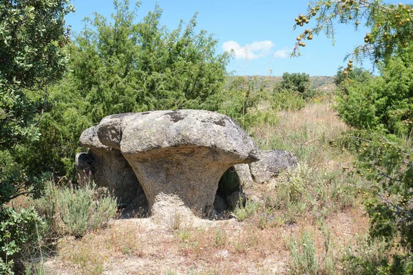 Skała Kształcie Grzyba Ścieżka Grzybów Ruta Las Piedras Seta Madryt — Zdjęcie stockowe