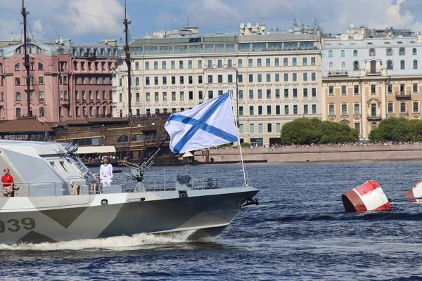 Oorlogsschip Marine Dag Sint Petersburg 2020 — Stockfoto