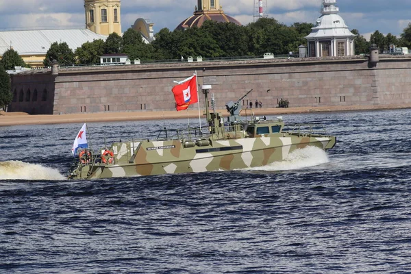 Oorlogsschip Marine Dag Sint Petersburg 2020 — Stockfoto