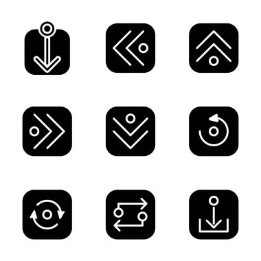 Ok simgesi kümesi 1 ok, arayüz, esansiyel, ağ içerir