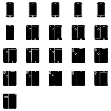 Gadget simgesi seti kabartması tüm telefon vektörlerinin yeni sürümünü içerir