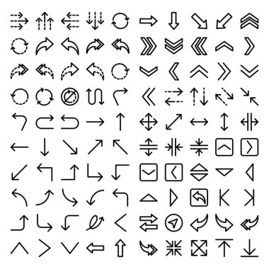 Ok simgesi kümesi ok, sembol, kare, döndür