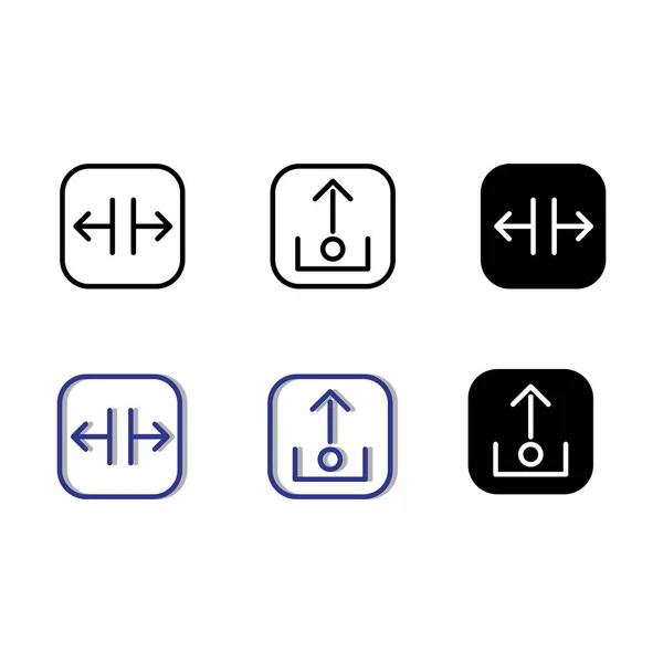 Freccia Set Icone Includono Freccia Interfaccia Esenziale Web — Vettoriale Stock
