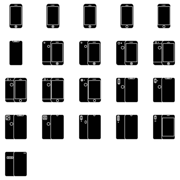 Gadget Pictogram Set Glyph Zijn Nieuwe Versie Alle Telefoon Vector — Stockvector