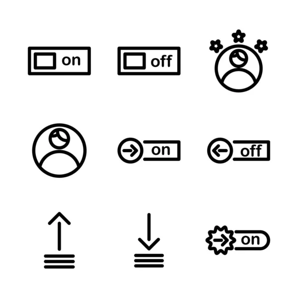 Esquema Básico Del Conjunto Iconos Interfaz Usuario Incluye Control Opción — Vector de stock