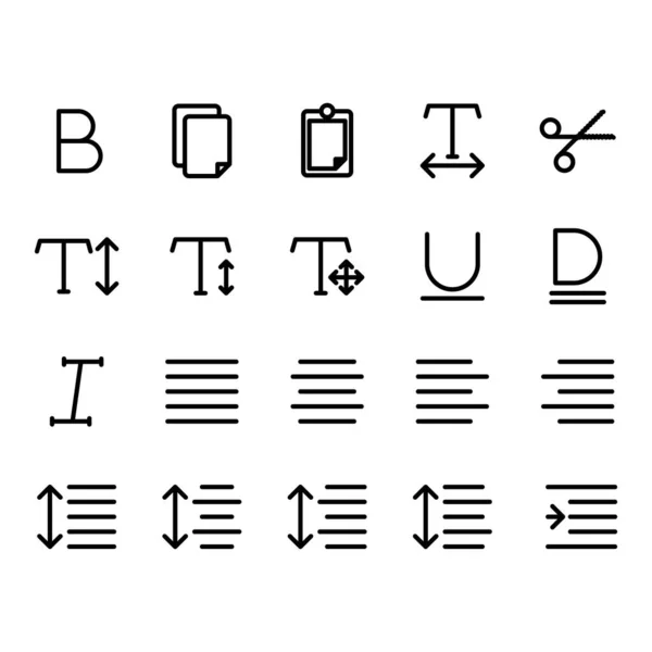 Het Bewerken Van Tekst Pictogram Set Omvatten Tekst Vet Bewerken — Stockvector