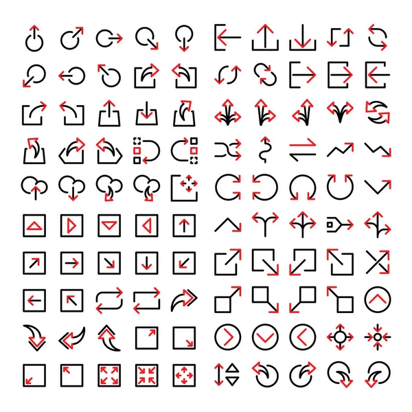 Frecce Set Icone Includono Freccia Nube Genere Quadrato Simbolo Cerchio — Vettoriale Stock