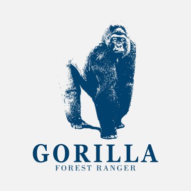 gorilla vintage logo illustration, animal, vector, wild, design, monkey, isolated, retro, head, mascot, ape, cartoon, icon, tattoo, graphic, primate, symbol, art, nature, face, print, chimp, wildlife clipart
