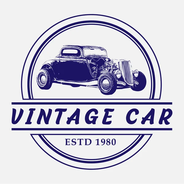 Vintage Cars Logo Vintage Rétro Voiture Véhicule Auto Classique Automobile — Image vectorielle