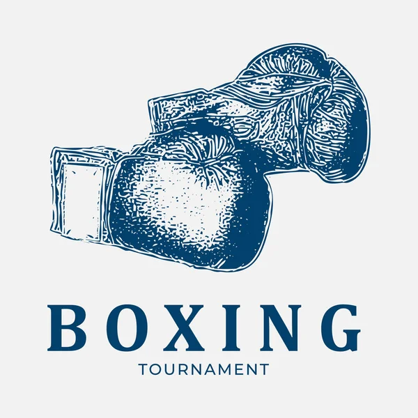 Logo Del Torneo Boxeo Logotipo Vintage Torneo Puñetazo Boxeo Deporte — Vector de stock