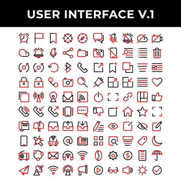 User Interface Icon Set Include Alarm Checkpoint Bookmark Location Compass — Stock Vector