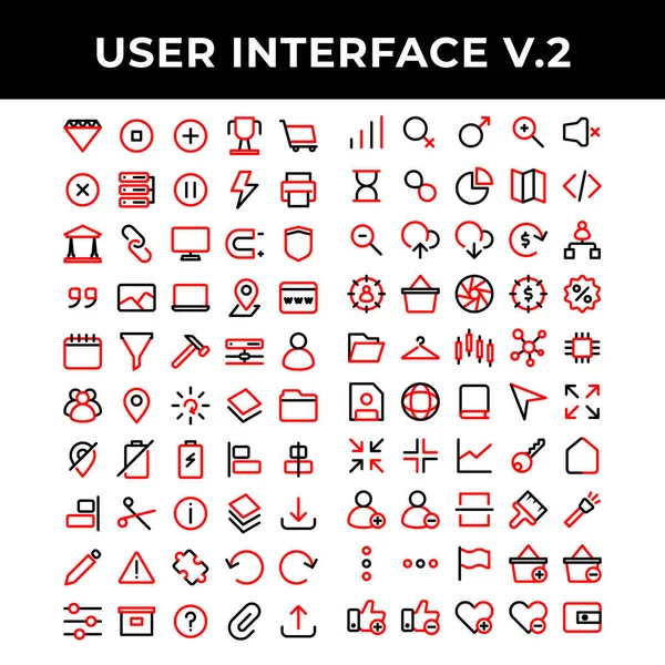 Icônes Interface Utilisateur Ensemble Comprennent Diamant Pause Réalisation Achats Croix — Image vectorielle