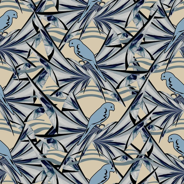 bird shaped parrot seamless pattern design