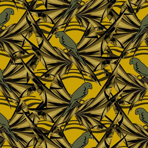 鳥型のオウムのシームレスなパターンデザイン — ストック写真
